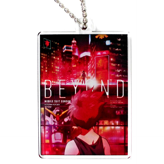 Zeta Gundam & Wing Gundam Mobile Suit Gundam x Gundam 40th Project BEYOND Acrylic Keychain Gundam Cafe Limited [USED]