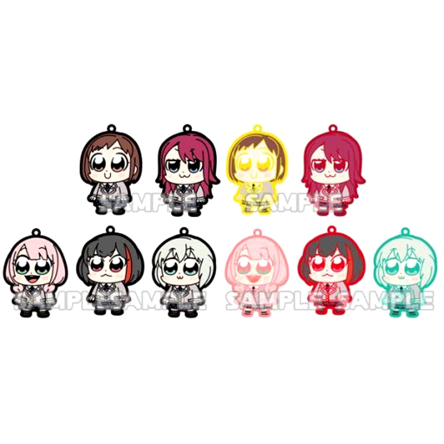 Set of 10 BanG Dream! Girls Band Party! Trading Rubber Strap Afterglow Bukubu Okawa x BanG Dream! [USED]