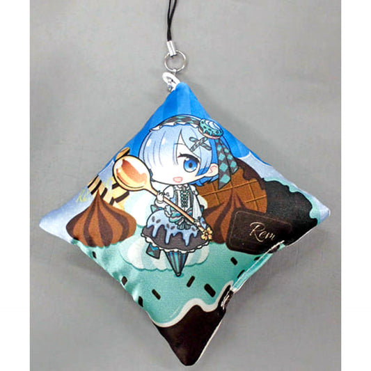 Re:ZERO -Starting Life in Another World- The Frozen Bond Rem Sweets Version Mini Cushion Strap SEGA Exclusive Campaign Goods Keychains [USED]