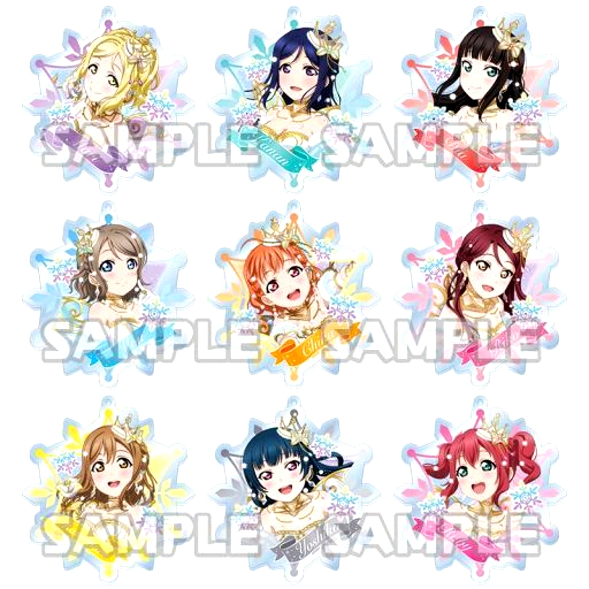 Set of 9 Love Live! Sunshine!! Chara-rium Acrylic Strap Vol.8 [USED]