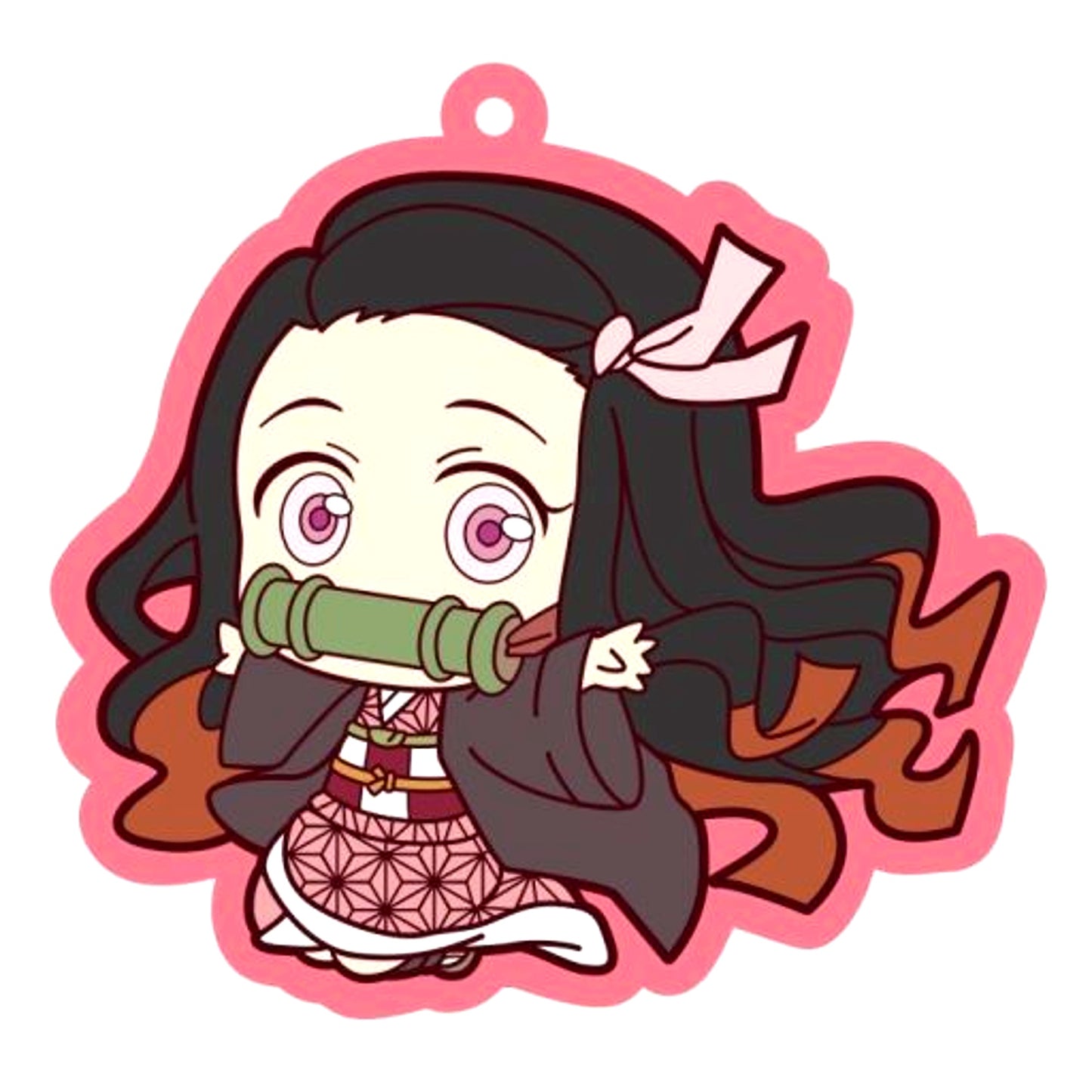 Nezuko Kamado Demon Slayer Kimetsu no Yaiba Deka Rubber Strap [USED]