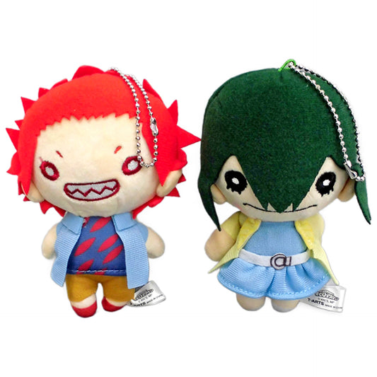 My Hero Academia Eijirou Kirishima Tsuyu Asui Plain Clothes Nitotan Plush Toy Set with Ball Chain Keychains [USED]