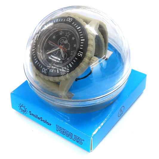 Peanuts Snoopy Q&Q SmileSolar Wristwatch Beige Loppi Limited [USED]