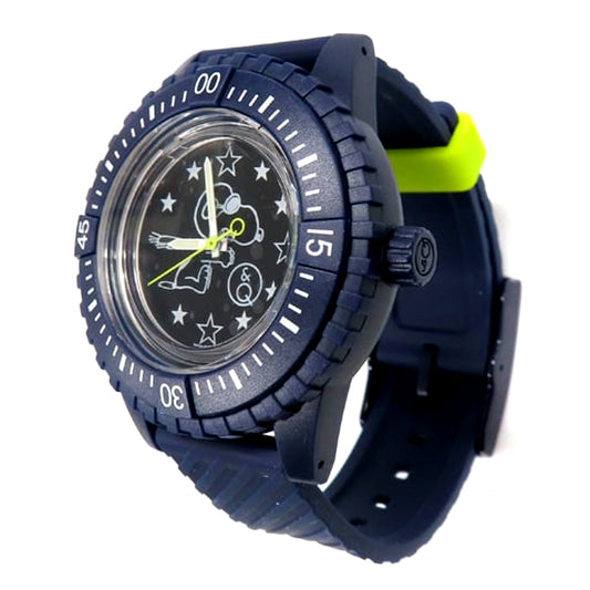 Snoopy Q&Q SmileSolar Wristwatch Navy Peanuts Snoopy Loppi Limited [USED]