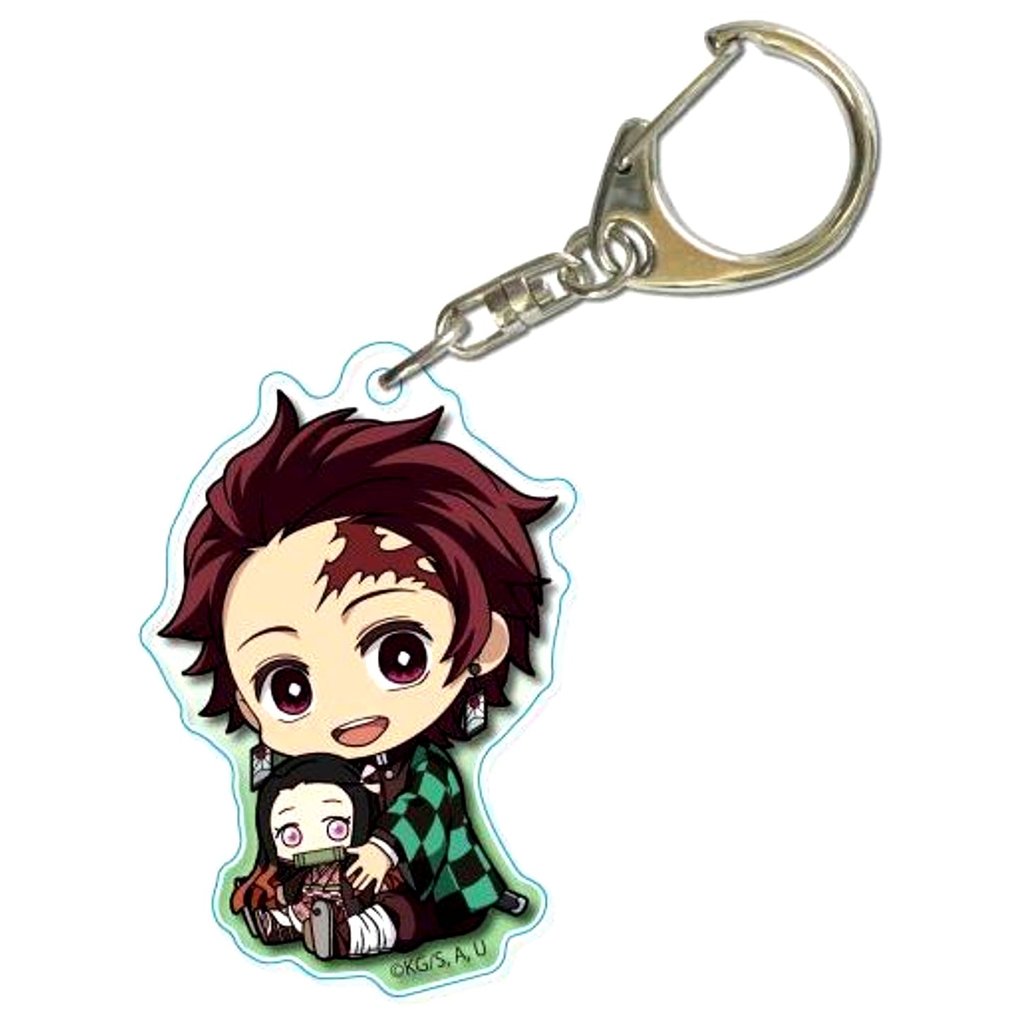 Tanjiro Kamado Demon Slayer: Kimetsu no Yaiba Gyugyutto Acrylic Keychain [USED]
