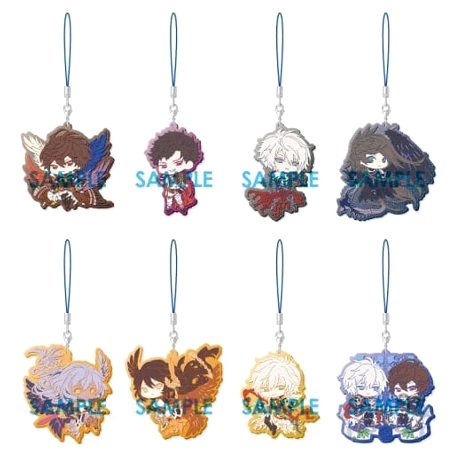 Granblue Fantasy Sandalphon & Others Clear Rubber Strap 000: What Makes the Sky Blue Part Part III All 8 Types Set Keychains [USED]