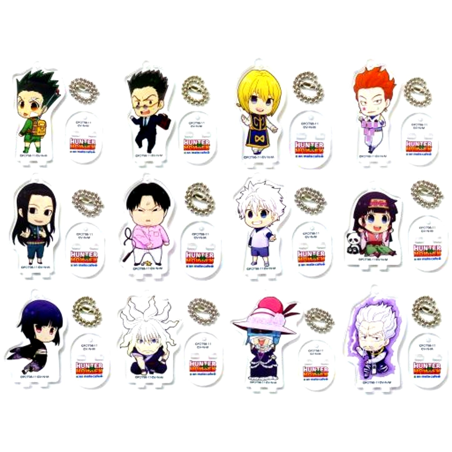Set of 12 Zoldyck Family Trading Acrylic Stand Keychain Hunter x Hunter x animate cafe [USED]