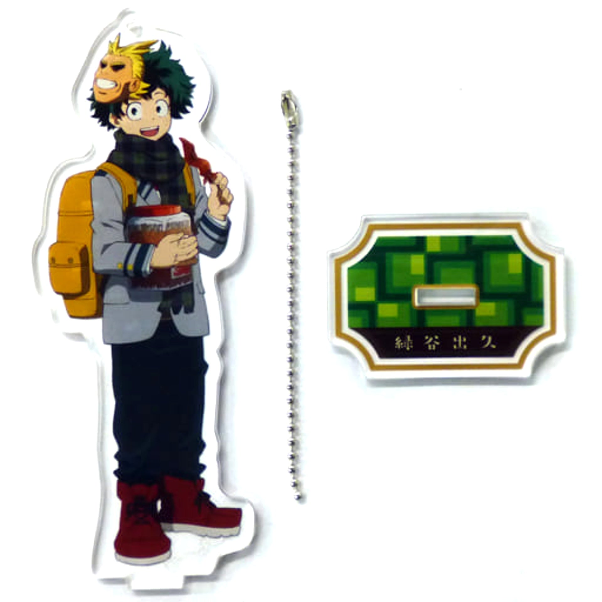 My Hero Academia Izuku Midoriya Big Acrylic Keychain with Stand Dagashi Ver. Sega Collaboration Cafe Limited Keychains [USED]