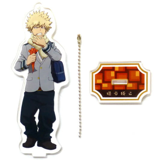 My Hero Academia Katsuki Bakugo Big Acrylic Keychain with Stand Dagashi Ver. Sega Collaboration Cafe Limited Keychains [USED]