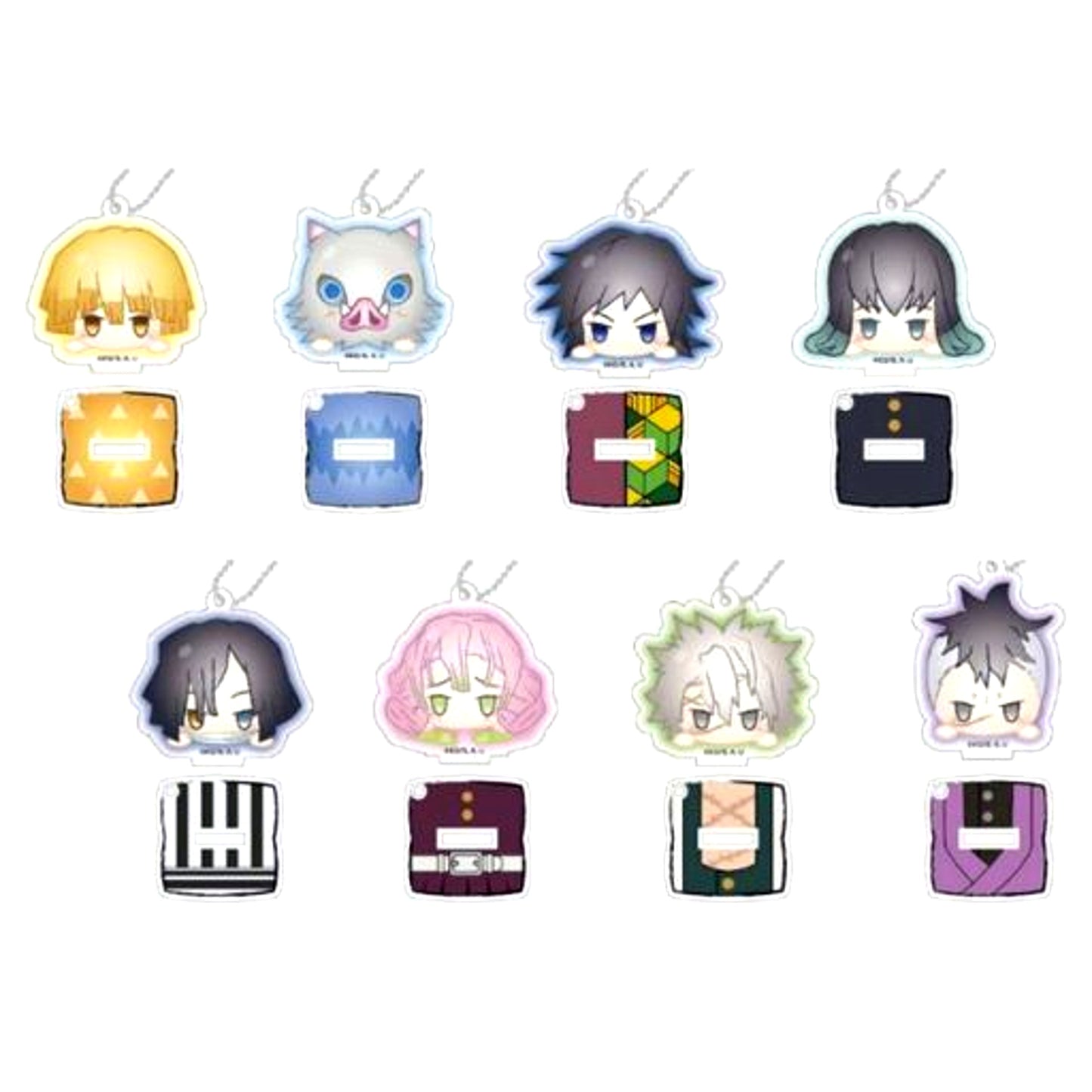 Set of 8 Demon Slayer Stand Mini Acrylic Keychain Odango Series B [USED]