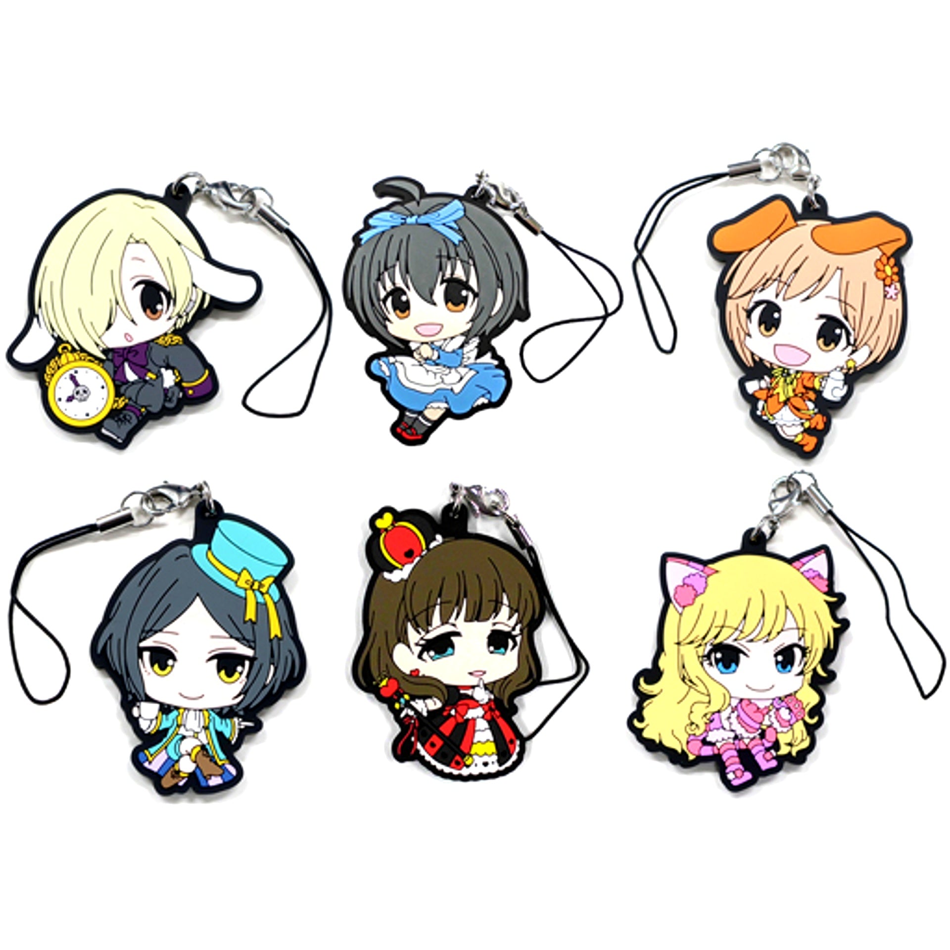 Set of 6 The Idolm@ster Cinderella Girls x Lawson Rubber Strap [USED]