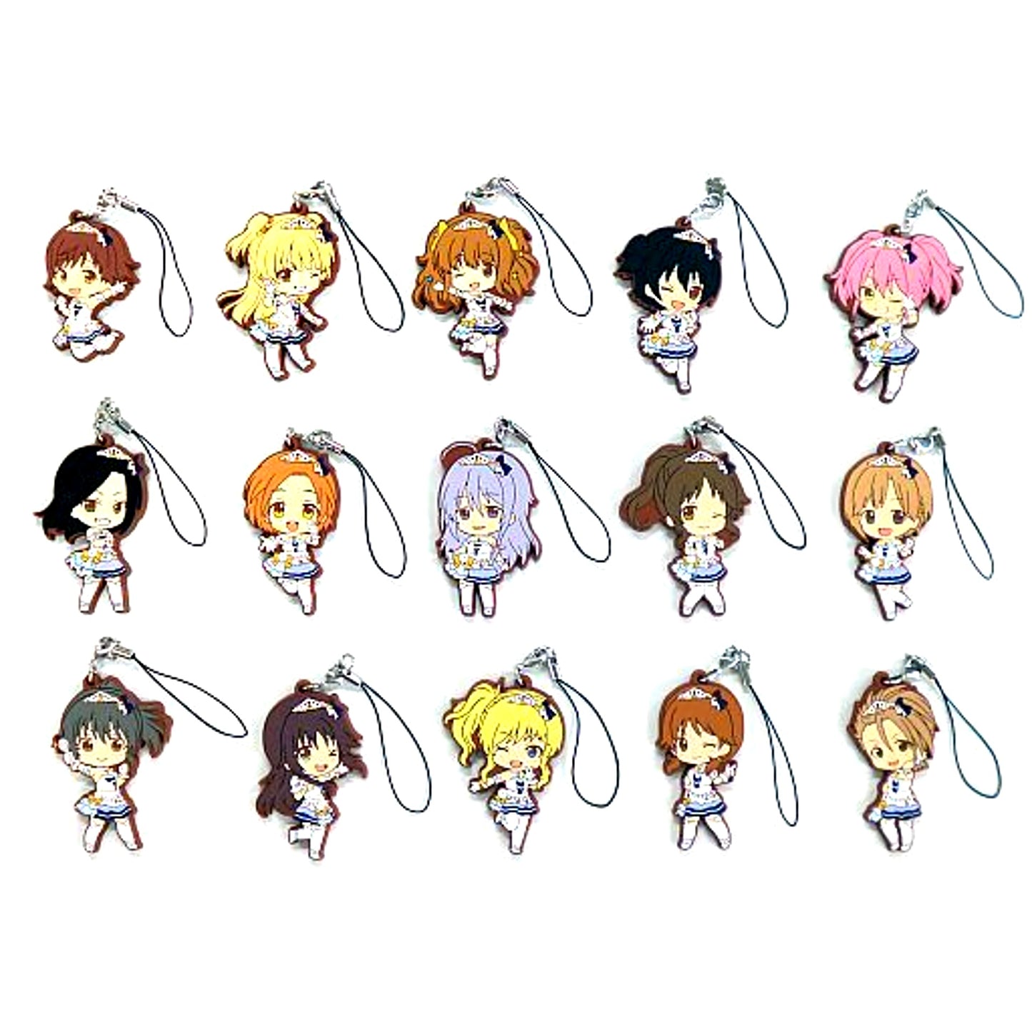 Set of 15 The Idolm@ster Cinderella Girls Dere Rubber 4thLive Ver. Passion BOX [USED]