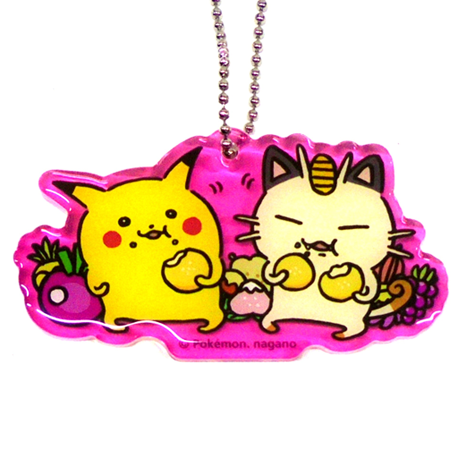 Pikachu & Meowth Pokemon 24 Hours Pokemon CHU Acrylic Charm Collection Pokemon Center Limited [USED]