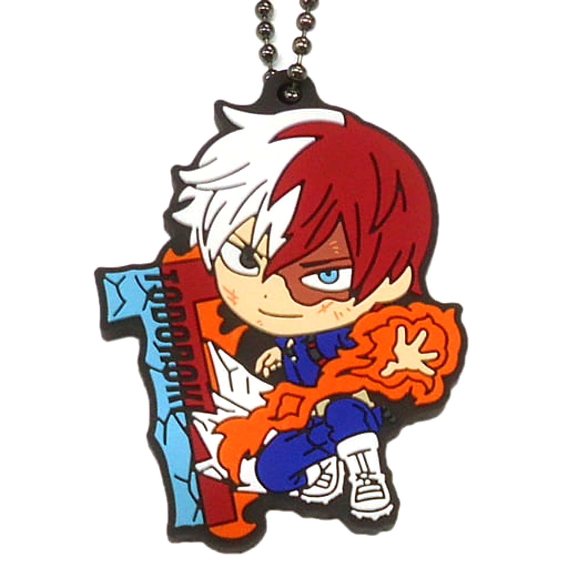 My Hero Academia Shoto Todoroki Ichiban Kuji Boy Meets... Rubber Ball Chain Keychain Kyunchara Illustrations Prize G Keychains [USED]