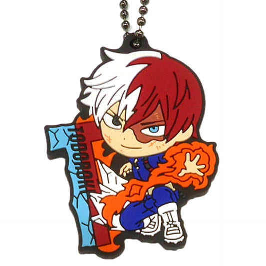 My Hero Academia Shoto Todoroki Ichiban Kuji Boy Meets... Rubber Ball Chain Keychain Kyunchara Illustrations Prize G Keychains [USED]