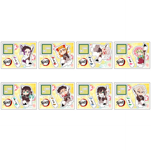 Set of 8 Demon Slayer: Kimetsu no Yaiba Trading Acrylic Stand Kakizome Ver. Type-B [USED]