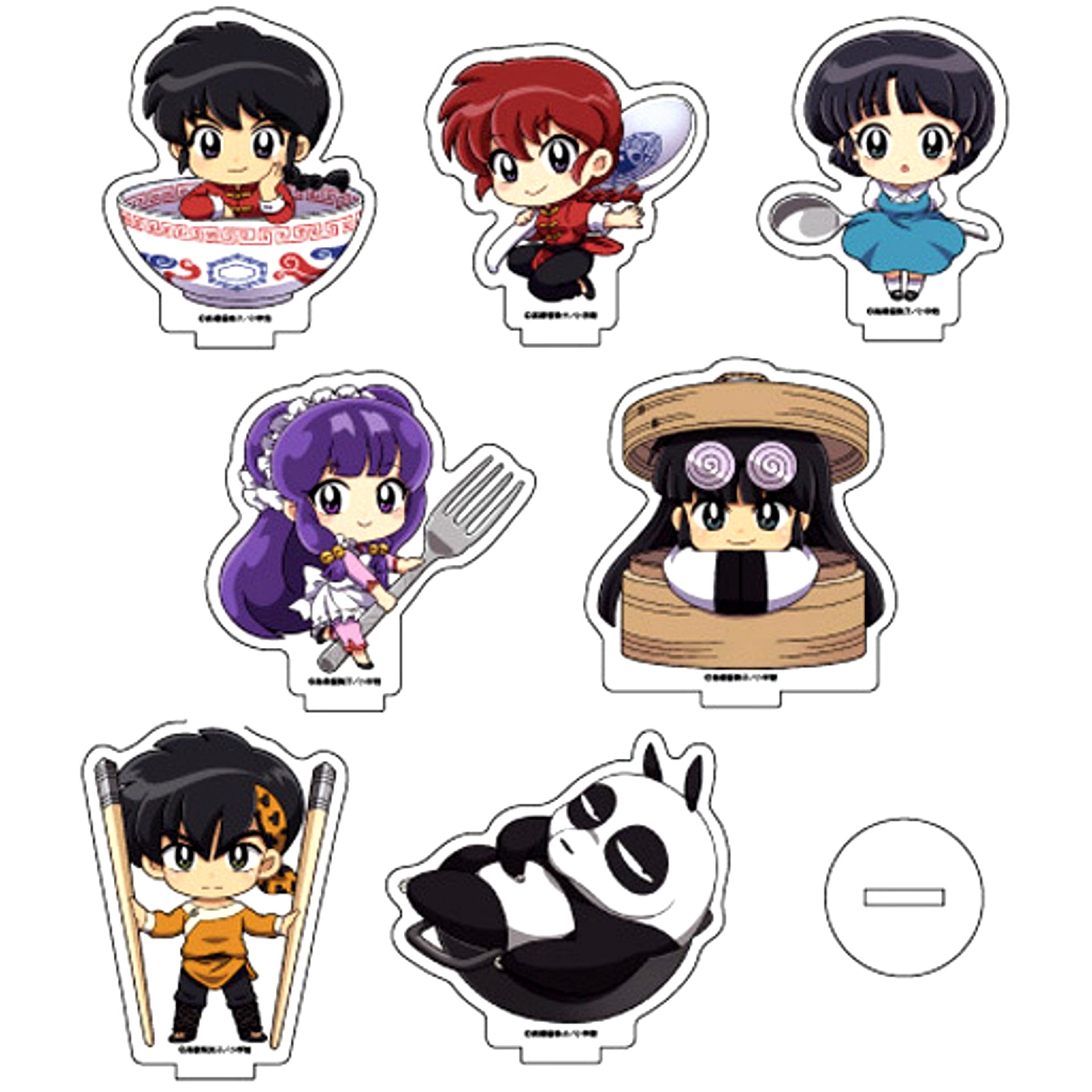 Set of 7 Ranma 1/2 02. Photo Chara Petit Acrylic Stand [USED]