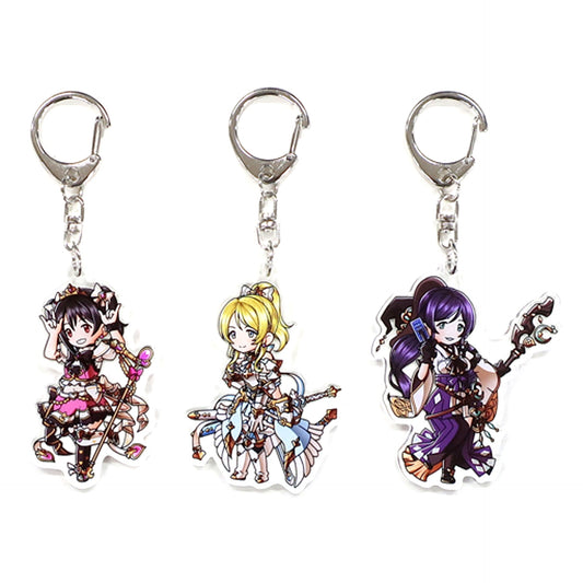 3rd Year Students Set of 3 Acrylic Keychains Granblue Fantasy x Love Live! Premium Shop Limited [USED]