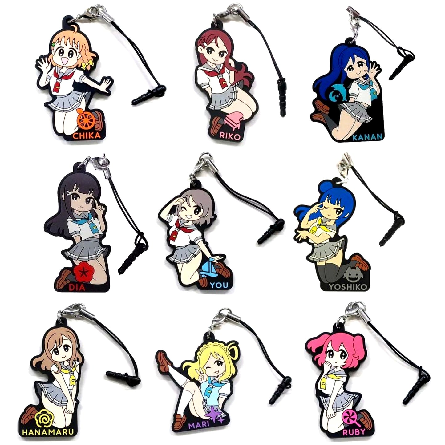 Set of 9 Love Live! Sunshine!! x conix Rubber Strap Premium Shop Ltd [USED]