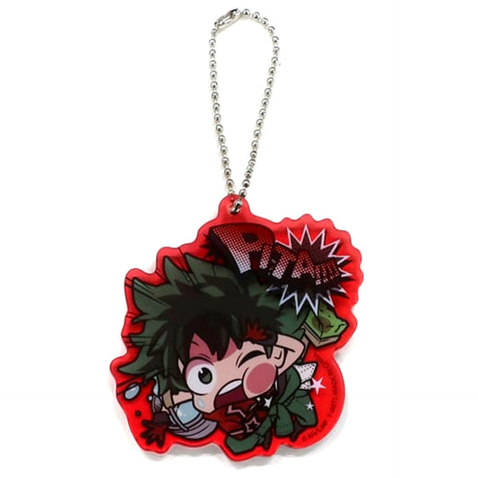 Izuku Midoriya Background Red My Hero Academia Pita! Deforme Clash Keyring Bonus [USED]