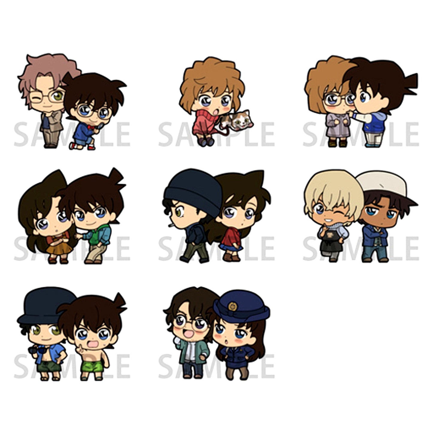 Set of 8 Detective Conan Chokokawa Twin Rubber Strap Vol.4 [USED]