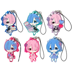 Re:ZERO -Starting Life in Another World- Cake & Others All 6 Types Set Ram to Rem ga Ippai Capsule Rubber Strap Keychains [USED]