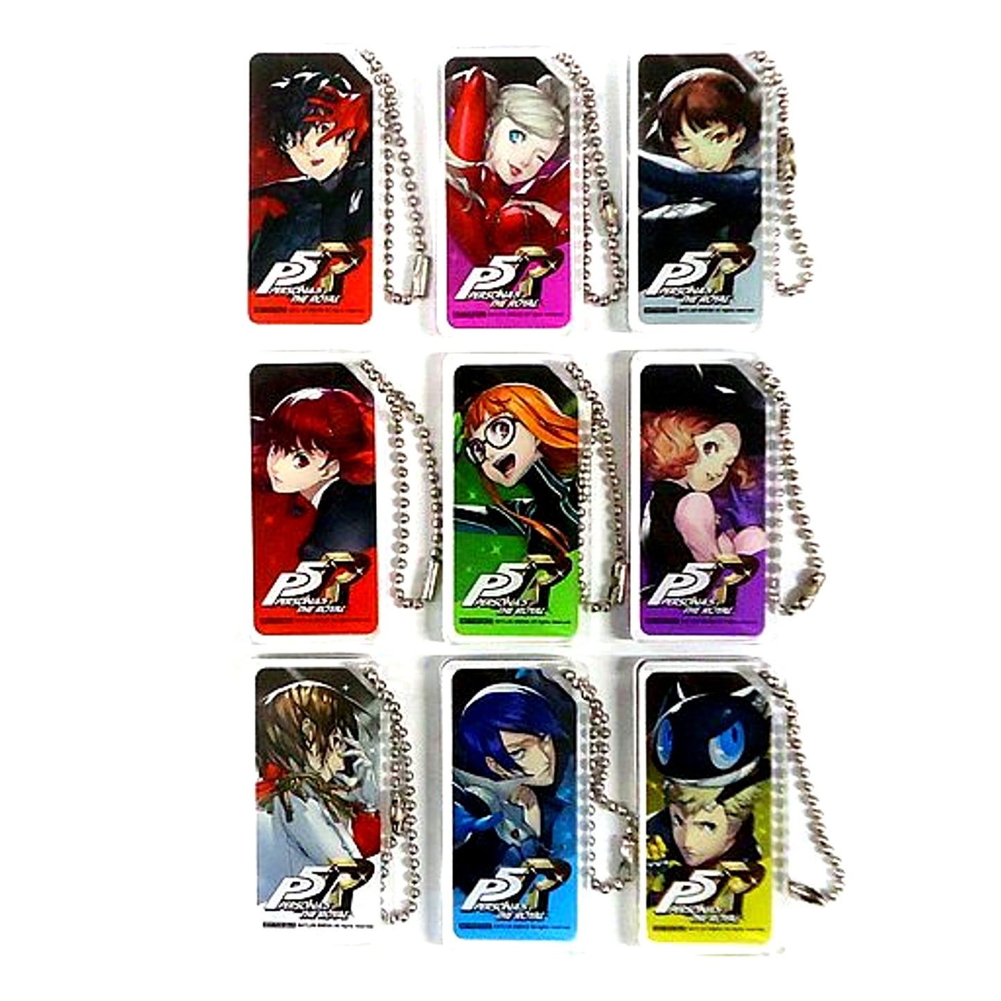 Set of 9 Group PS4 Software Persona 5 The Royal Acrylic Keychain Futaba Books Purchase Bonus [USED]