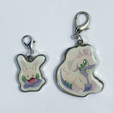 Goomy Goodra Pokemon Charm Set Taiki-Bansei Pokemon Center Limited Set of 2 Charm [USED] — photo 1