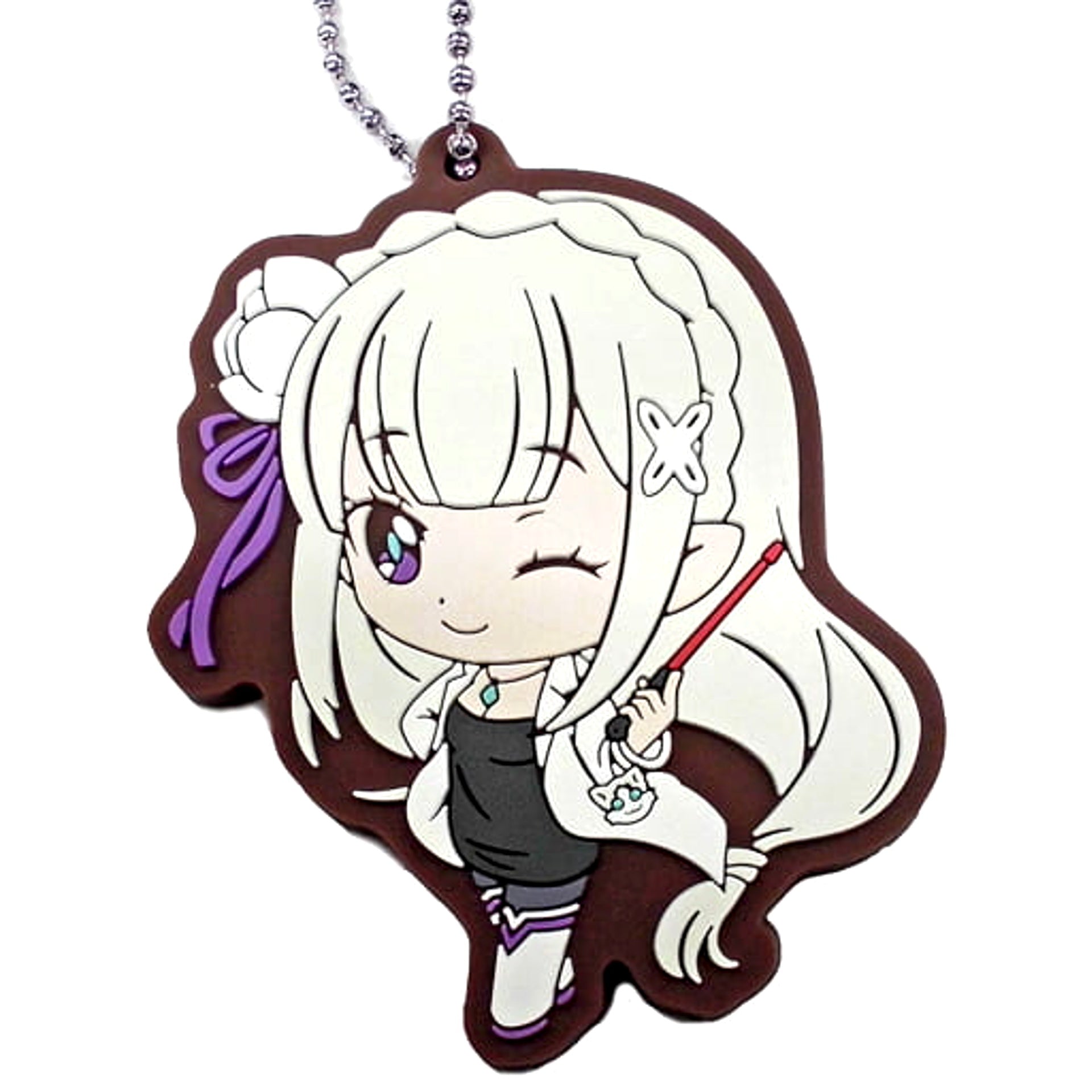 Re:ZERO -Starting Life in Another World- Emilia B Black Gashapon Kuji Assort Emilia Selection Rubber Mascot Prize B Keychains [USED]
