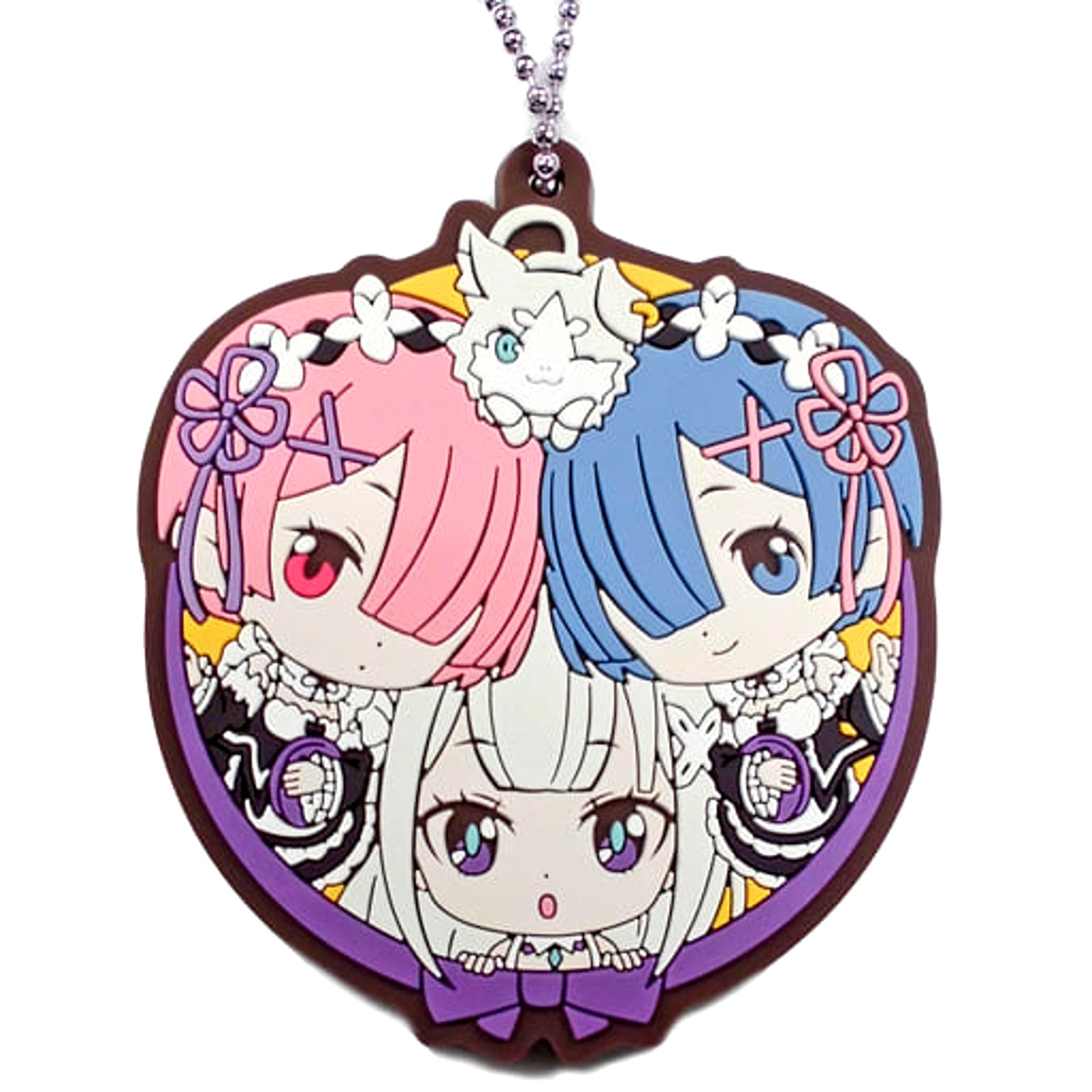 Re:ZERO -Starting Life in Another World- Emilia & Others Gashapon Kuji Assort Emilia Selection Rubber Mascot Prize B Keychains [USED]