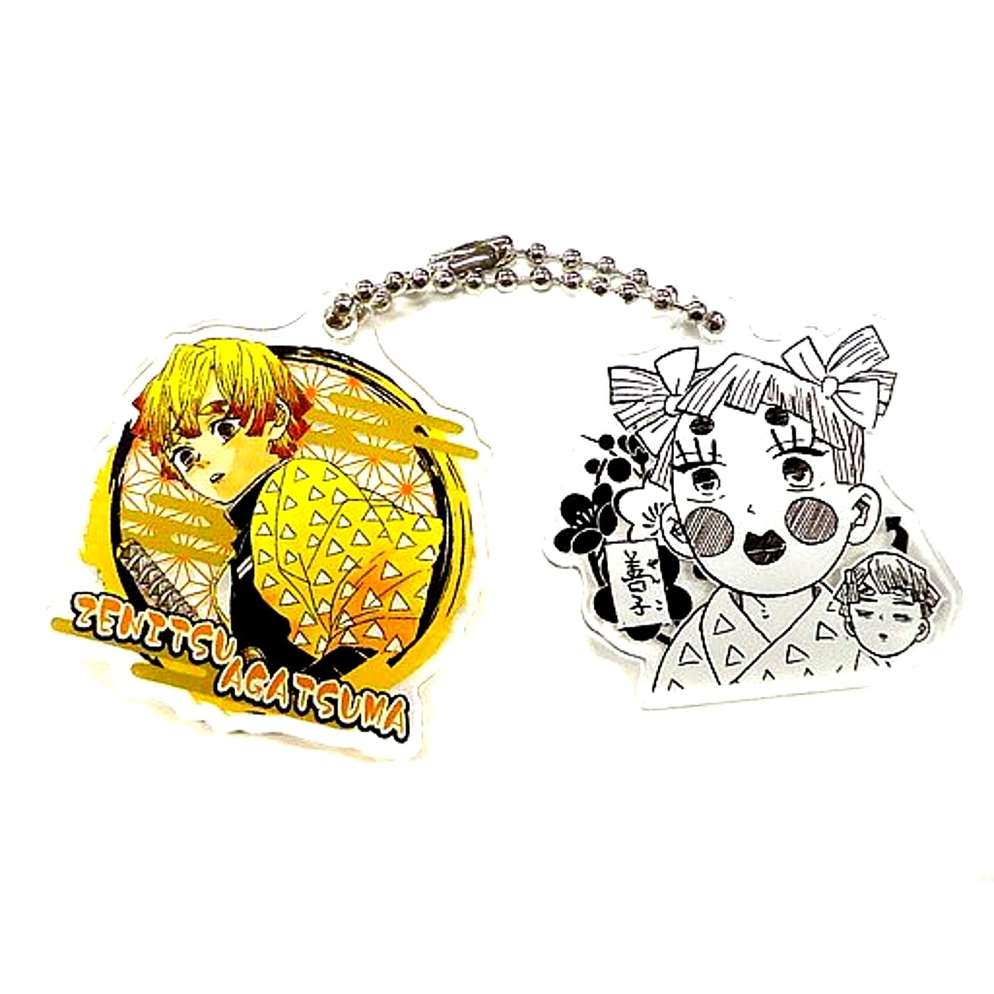 Zenitsu Agatsuma Demon Slayer Kimetsu no Yaiba Gap Double Keychain Jump Shop Fair [USED]
