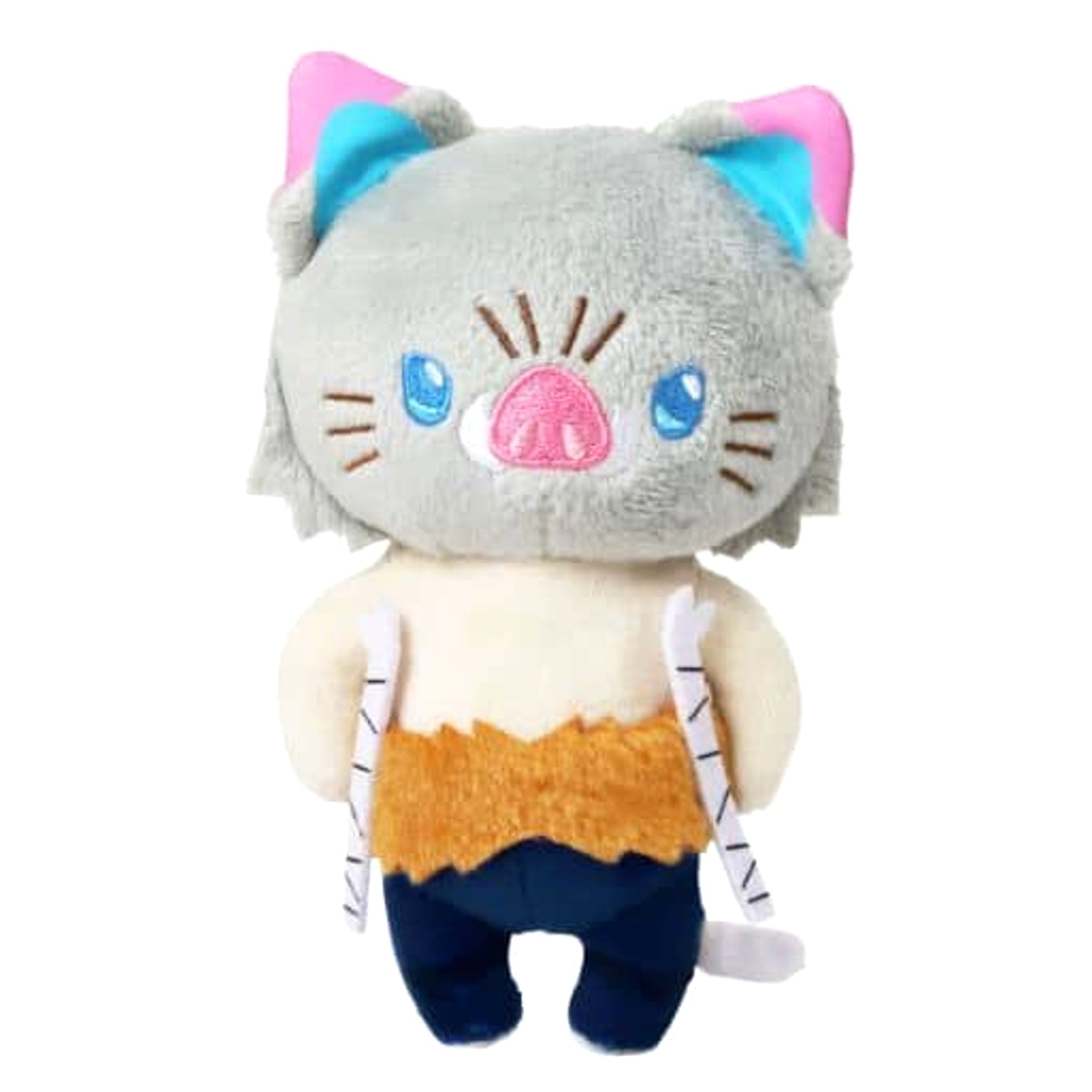 Demon Slayer: Kimetsu no Yaiba Inosuke Hashibira withCAT Plush Keychain with Eye Mask Keychains [USED]