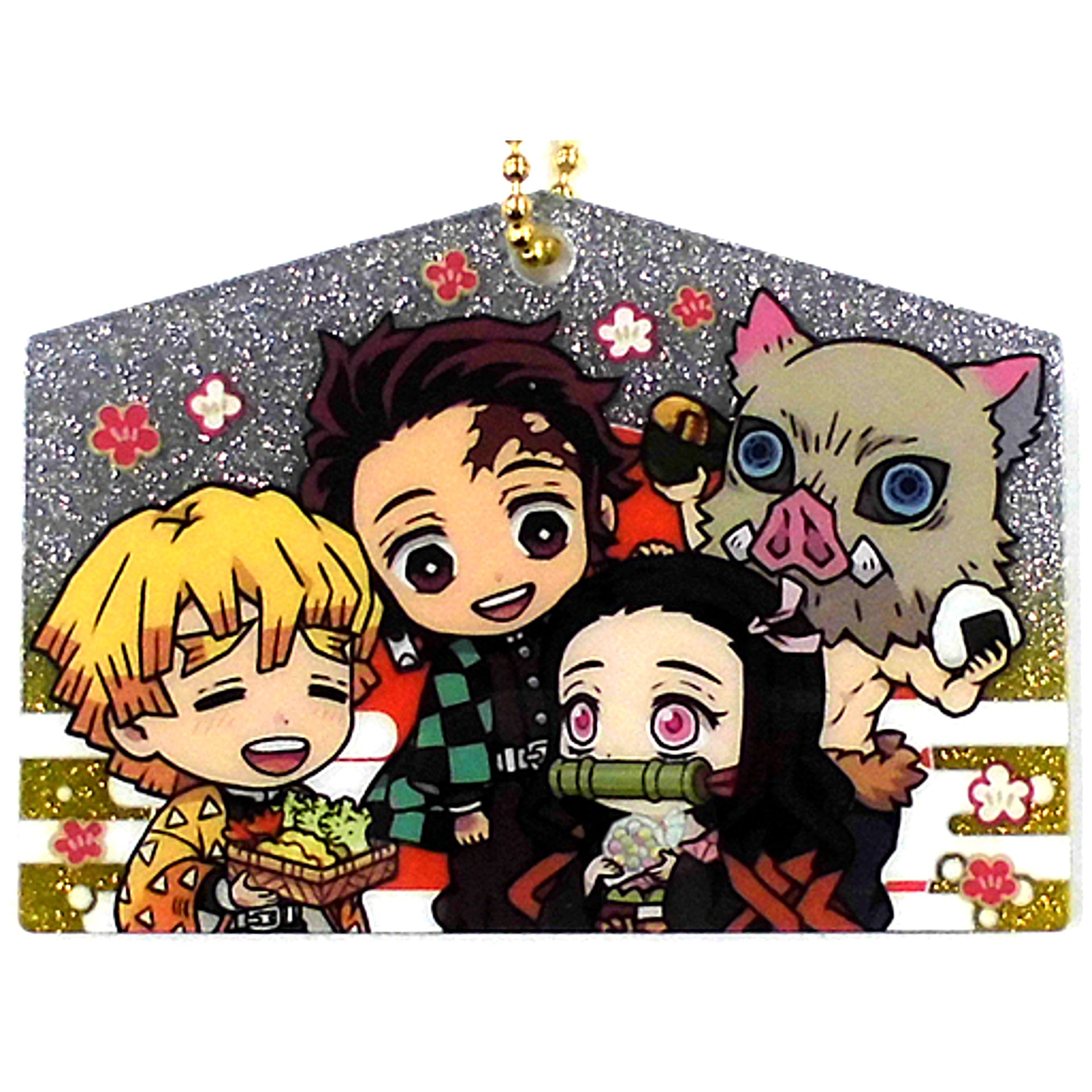 Tanjiro & Nezuko & Zenitsu & Inosuke Demon Slayer Kirakira Acrylic Mascot Ema Ver. Vol. 2 [USED]