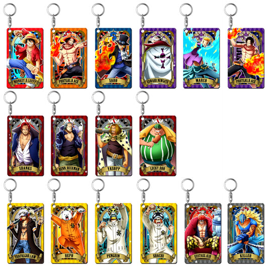 Set of 16 One Piece Ultimate Crew Hologram Plate Keychain [USED]