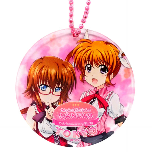 Nanoha Takamachi & Stern the Destructor Local Acrylic Keychain Magical Girl Lyrical Nanoha 15th Anniversary Party Tokyo Venue Limited [USED]
