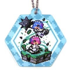 Re:ZERO -Starting Life in Another World- Rem Ram Blue Acrylic Keychain Lottery with Winnings 2 Keychains [USED]