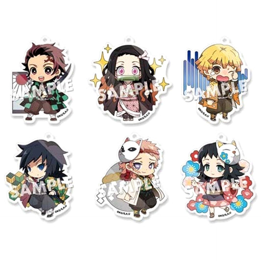 Demon Slayer: Kimetsu no Yaiba Zenitsu Agatsuma & Others Eformed Decotto! Acrylic Ball Chain Part 1 All 6 Types Set Keychains [USED]