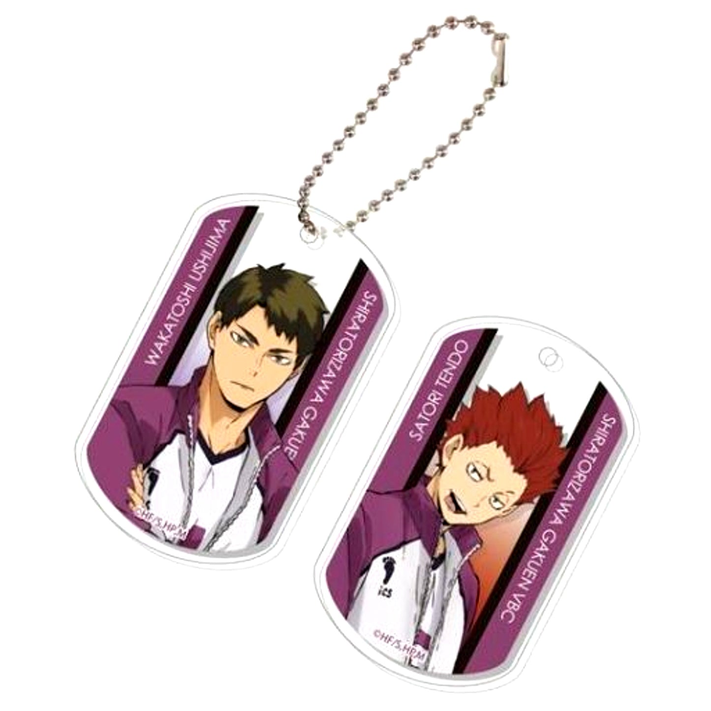 Wakatoshi Ushijima & Satori Tendo 06 Haikyu!! TO THE TOP Clear Dog Tag Set [USED]