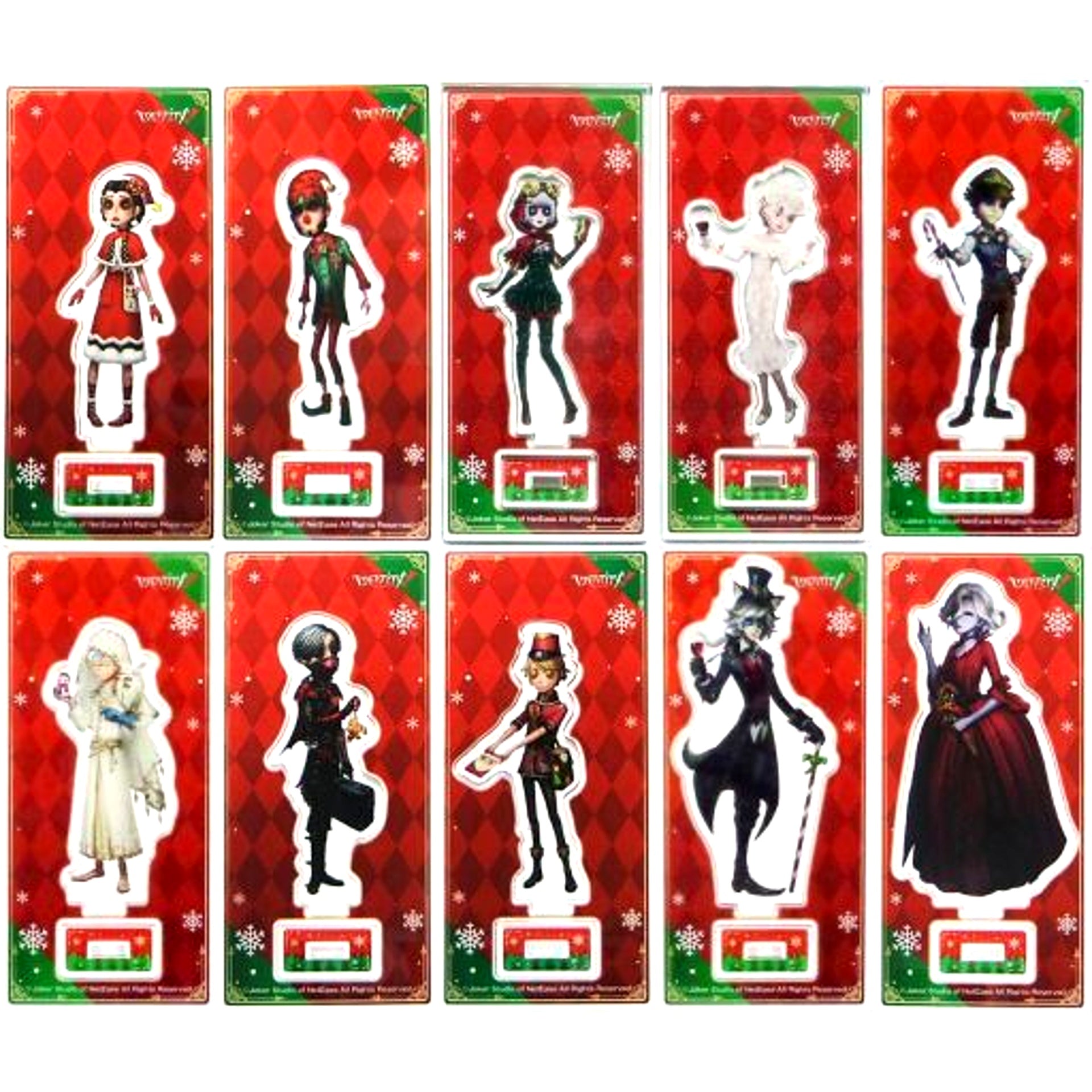 Set of 10 Identity V Original Acrylic Stand Christmas Costume FamilyMart Limited [USED]