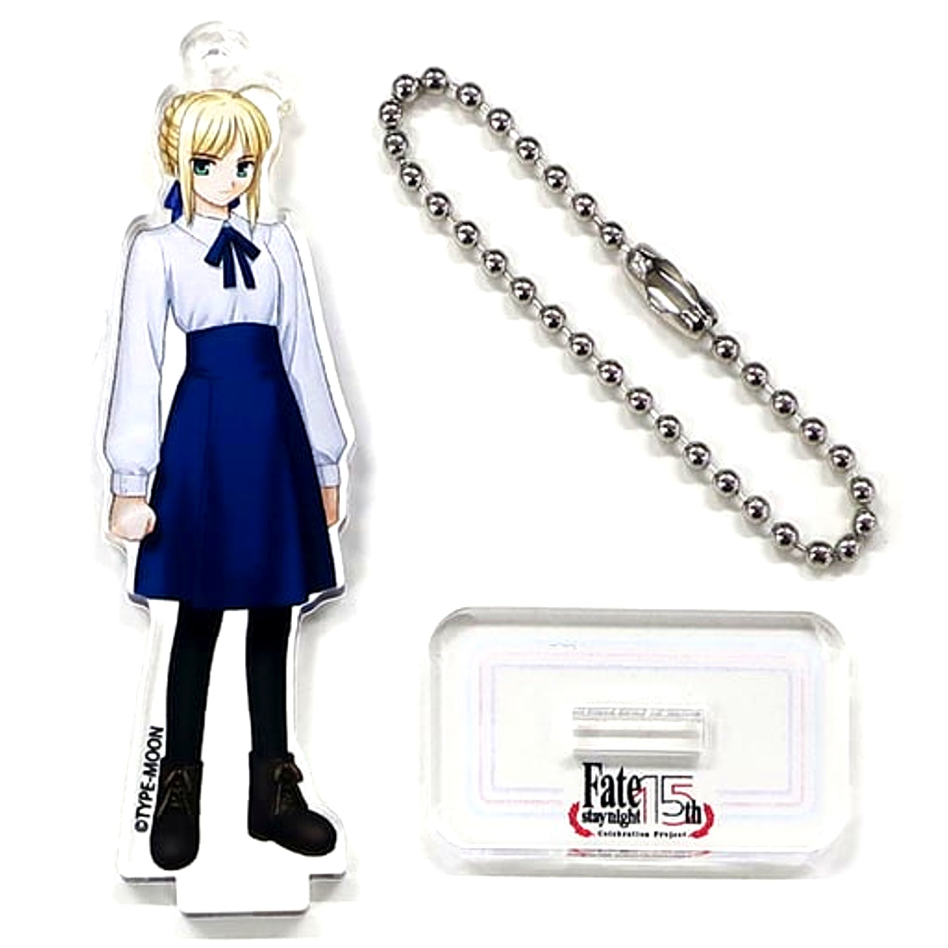 Saber Casual Wear White Fate/stay night 15th Celebration Project Acrylic Mascot TYPE-MOON Exhibition [USED]