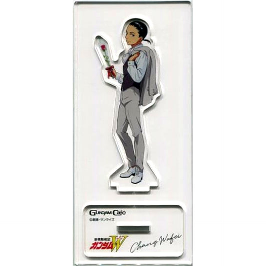 Chang Wufei Mobile Suit Gundam Wing Model Sheet Acrylic Stand GUNDAM Cafe Ltd [USED]