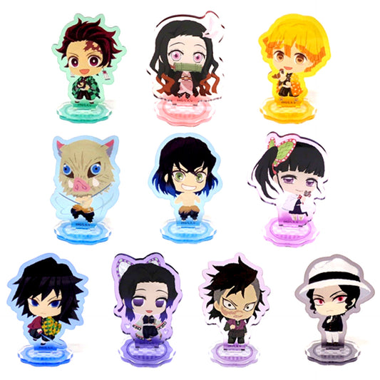 Set of 10 Demon Slayer Fuwaponi Series Trading Acrylic Stand Vol. 1 [USED]