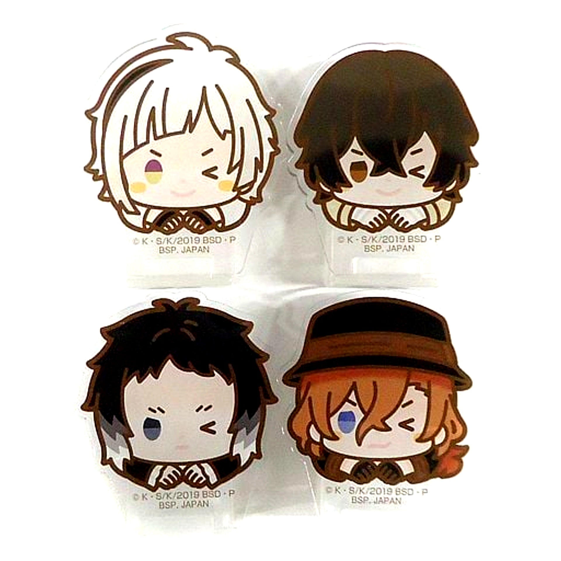 Set of 4 F Prize Pachirrinko Acrylic Stand Ichiban Kuji Bungo Stray Dogs [USED]