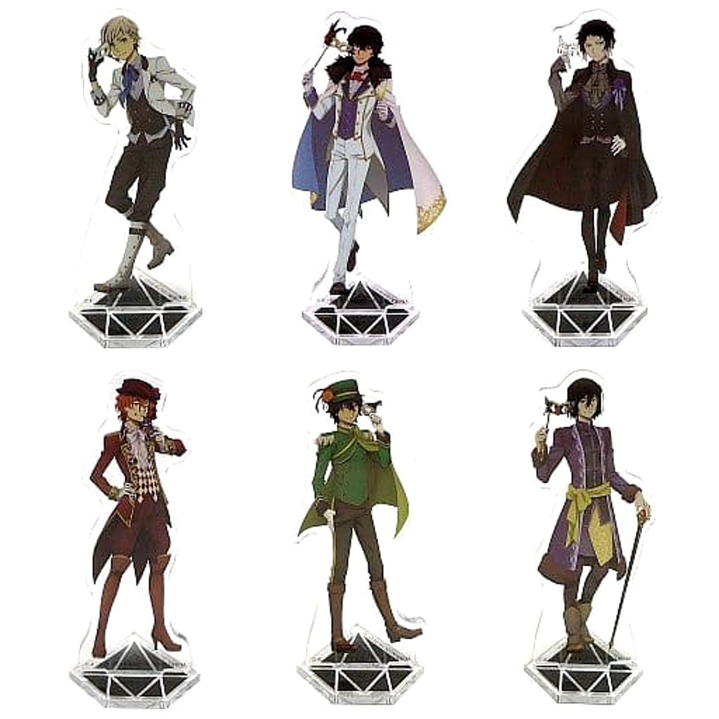Bungo Stray Dogs Osamu Dazai & Others All 6 Types Set Ichiban Kuji Acrylic Stand Prize G [USED]