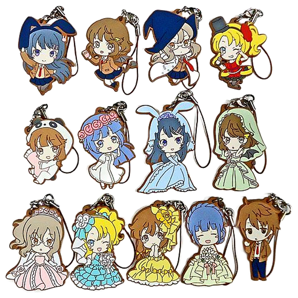 Mai Sakurajima, etc. Rascal Does Not Dream of Bunny Girl Senpai Ichiban Kuji Seishun Buta Yaro ni Okuru Heroine-tachi no Aratana Ichimen Rubber Charm Prize F All 13 Types Set Key Chain [USED]