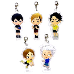 Set of 5 All Japan Youth Acrylic Charm G Prize Kyun Chara Illustrations Ichiban Kuji Haikyu TO THE TOP Tsuwamono Shuketsu [USED]