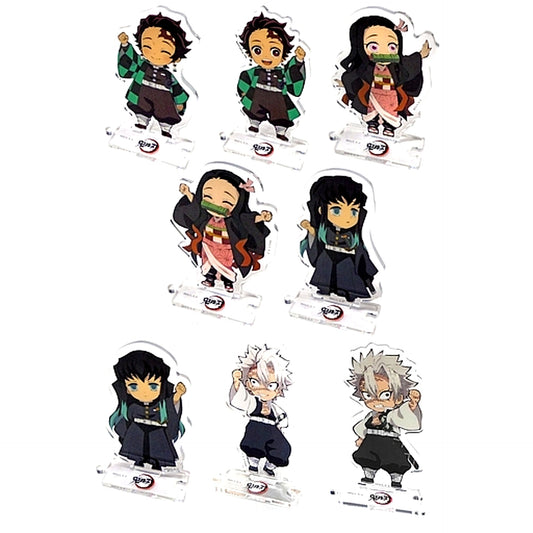 Set of 8 Connecting Random Acrylic Stand 1st Term Demon Slayer: Kimetsu no Yaiba Character Emaki Cafe in ufotable Cafe [USED]