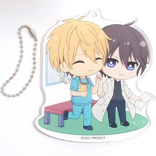 DAKAICHI I'm being harassed by the sexiest man of the year Junta Azumaya & Others Let's Work Together Eformed Junta And Takato Itsushiyo Acrylic Ball Chain Keychains [USED]