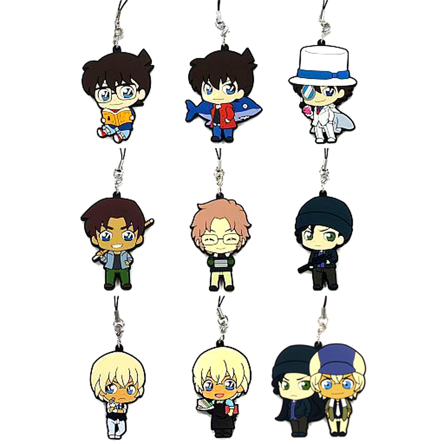 Set of 8 + Bonus Detective Conan Chocokawa Rubber Strap Chara-Ani Limited Box Purchase Bonus [USED]
