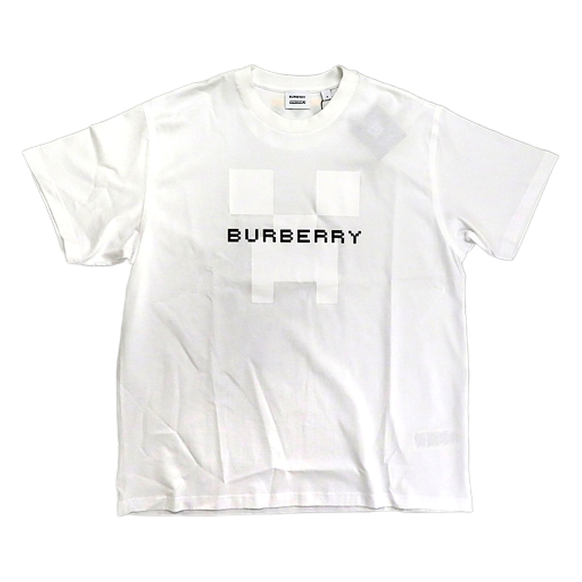 Logo Print Burberry x Minecraft Cotton Oversized T-Shirt White Women's Size M Character apparel [USED]